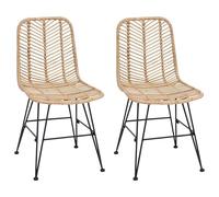 Silla De Comedor 2 Pcs Ratan E Hierro Natural Vidaxl