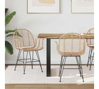 vidaXL Silla de comedor 2 uds. Ratan e Hierro Natural 57 x 55 x 85 cm