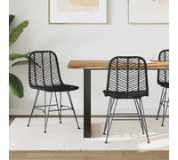 vidaXL Silla de Comedor 2 uds. Ratan e Hierro Negro
