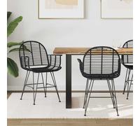vidaXL Silla de comedor 2 uds. Ratan e Hierro Negro 57 x 55 x 85 cm