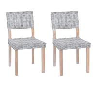 vidaXL Silla de Comedor 2 uds. Ratán Kubu Lavado 46 x 55 x 84 cm