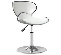 vidaXL Silla de comedor de cuero sintético blanco