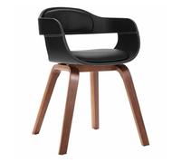 vidaXL Silla de comedor de madera curvada y cuero sintético