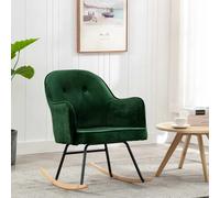 vidaXL Silla de comedor de terciopelo verde oscuro