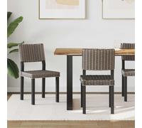 vidaXL Silla de comedor GENDT 2 uds. Ratán Kubu Lavado negro
