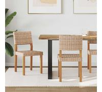 vidaXL Silla de comedor GENDT 2 uds. Ratán Kubu Natural