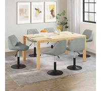 vidaXL Silla de comedor giratoria 6 uds terciopelo gris claro