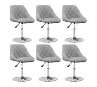 Vidaxl silla de comedor giratoria 6 uds terciopelo gris claro