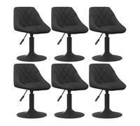 Vidaxl silla de comedor giratoria 6 uds terciopelo negro