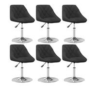 Vidaxl silla de comedor giratoria 6 uds terciopelo negro