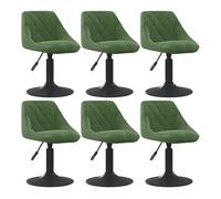 vidaXL Silla de comedor giratoria terciopelo 6 uds verde oscuro
