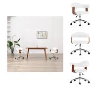 vidaXL Silla de comedor giratoria, blanca, de haya y cuero sintético - Sillas de comedor