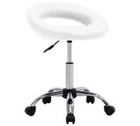 vidaXL Silla de comedor giratoria cuero sintético blanco