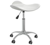 vidaXL Silla de comedor giratoria cuero sintético blanco