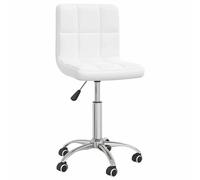Silla de comedor giratoria, color blanco, tapizada en cuero sintético, marca vidaXL