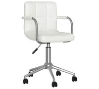 vidaXL Silla de Comedor giratoria Cuero sintético Blanco