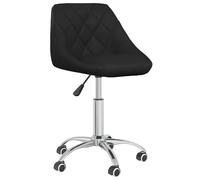 vidaXL Silla de comedor giratoria cuero sintético negro