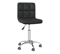 Vidaxl silla de comedor giratoria cuero sintético negro
