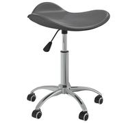 vidaXL Silla de comedor giratoria de cuero sintético gris