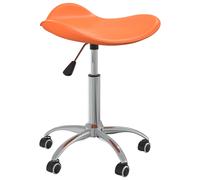 vidaXL Silla de comedor giratoria de cuero sintético naranja