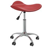 vidaXL Silla de comedor giratoria de cuero sintético rojo vino tinto