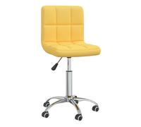 Vidaxl silla de comedor giratoria de tela amarilla mostaza