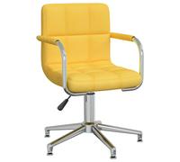 vidaXL Silla de comedor giratoria de tela amarilla mostaza