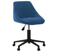 Vidaxl silla de comedor giratoria de terciopelo azul