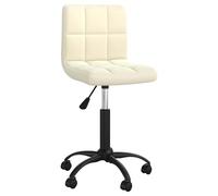 Silla de comedor giratoria, color crema, tapizada en terciopelo (vidaXL)