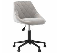 Vidaxl silla de comedor giratoria de terciopelo gris claro