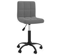 vidaXL Silla de comedor giratoria de terciopelo gris oscuro