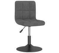 vidaXL Silla de comedor giratoria de terciopelo gris oscuro