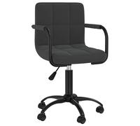 vidaXL Silla de comedor giratoria de terciopelo negro
