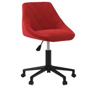 vidaXL Silla de comedor giratoria de terciopelo vino tinto
