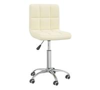 Vidaxl silla de comedor giratoria tela color crema
