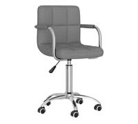 Vidaxl silla de comedor giratoria tela gris claro