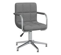 Silla de comedor giratoria, color gris claro, tapizada en tela, marca vidaXL