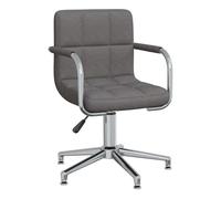 Vidaxl silla de comedor giratoria tela gris oscuro