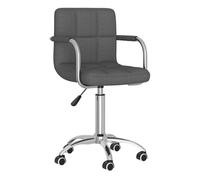 Vidaxl silla de comedor giratoria tela gris oscuro