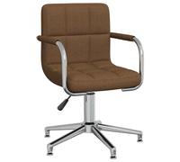 vidaXL Silla de comedor giratoria tela marrón