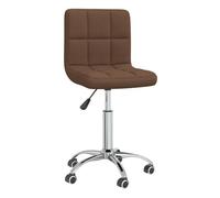 Vidaxl silla de comedor giratoria tela marrón