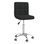 Vidaxl silla de comedor giratoria tela negro