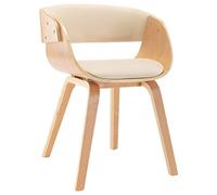vidaXL Silla de Comedor Madera Curvada y Cuero sintético Crema