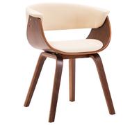 vidaXL Silla de comedor madera curvada y cuero sintético crema en color crema y marrón oscuro/negro y marrón claro/negro y marrón oscuro | cómodas modernas ergonómicas para comedor cocina salón hogar