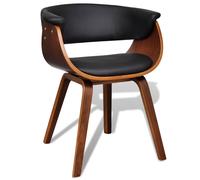 vidaXL Silla de comedor madera curvada y cuero sintético crema en color crema y marrón oscuro/negro y marrón claro/negro y marrón oscuro | cómodas modernas ergonómicas para comedor cocina salón hogar