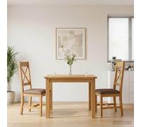 vidaXL: Juego de 2 sillas de comedor, madera maciza de roble gris, 45 x 54 x 105 cm