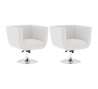 vidaXL Sillas de cubo Cuero artificial Blanco 2 unidades