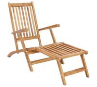 vidaXL Silla de Deck Plegable Natural Madera de Teca Maciza