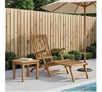 vidaXL Silla de Deck Plegable Natural Madera de Teca Maciza