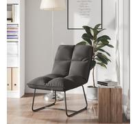 vidaXL Silla de descanso con estructura de metal terciopelo gris oscuro